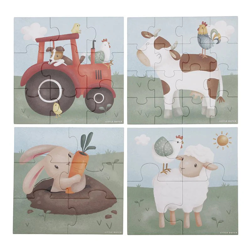4 em 1 Puzzles Little Farm - Little Dutch
