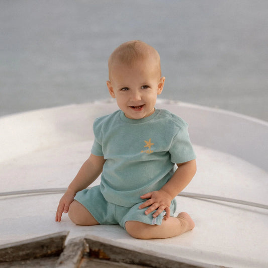 Conjunto Seashells and Stripes - Surf Blue