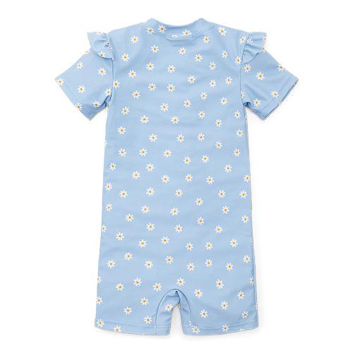 Fato de Banho Manga Curta com Folhos - Daisies Blue | Little Dutch