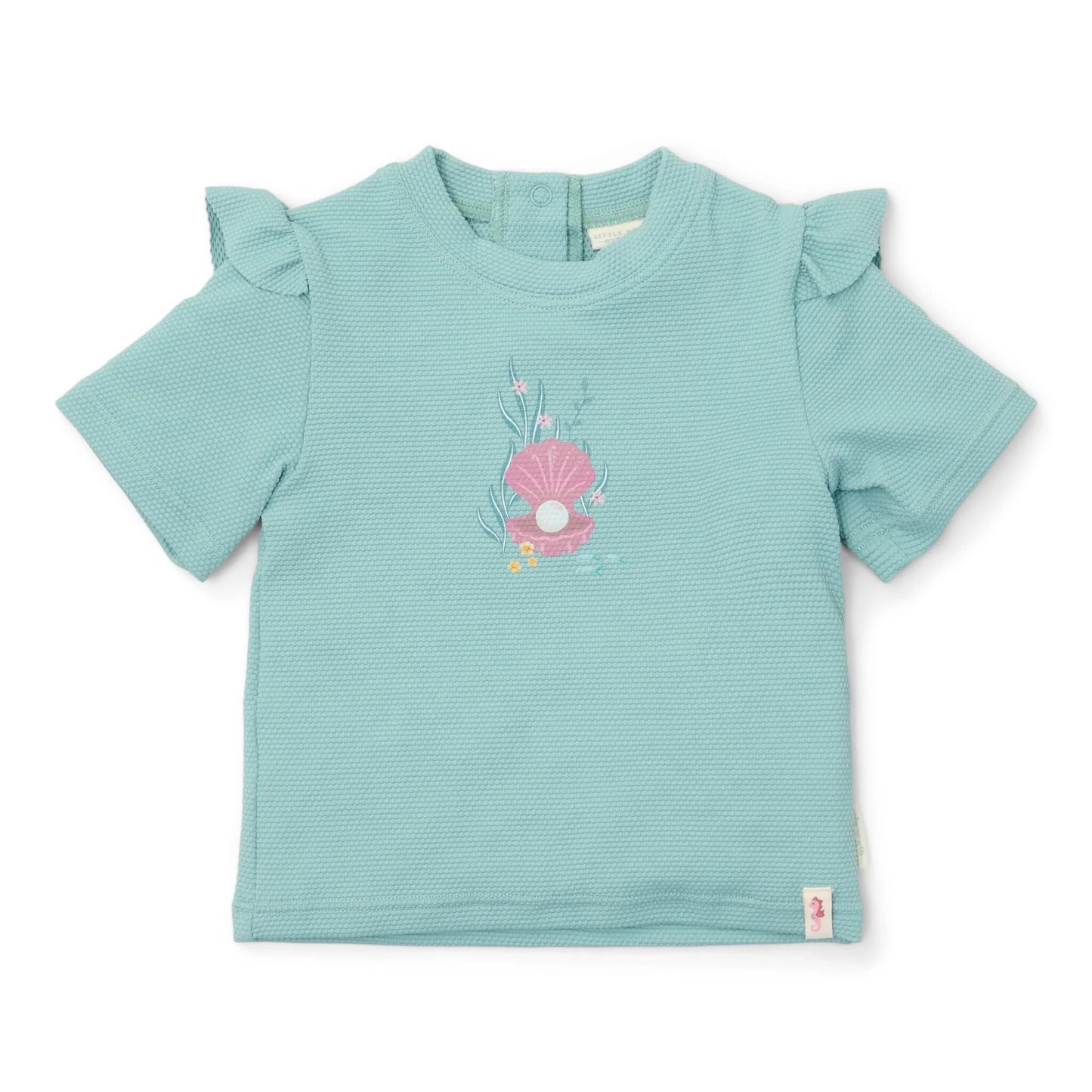 T-shirt Praia Manga Curta - Ocean Treasures Surf Blue | Little Dutch