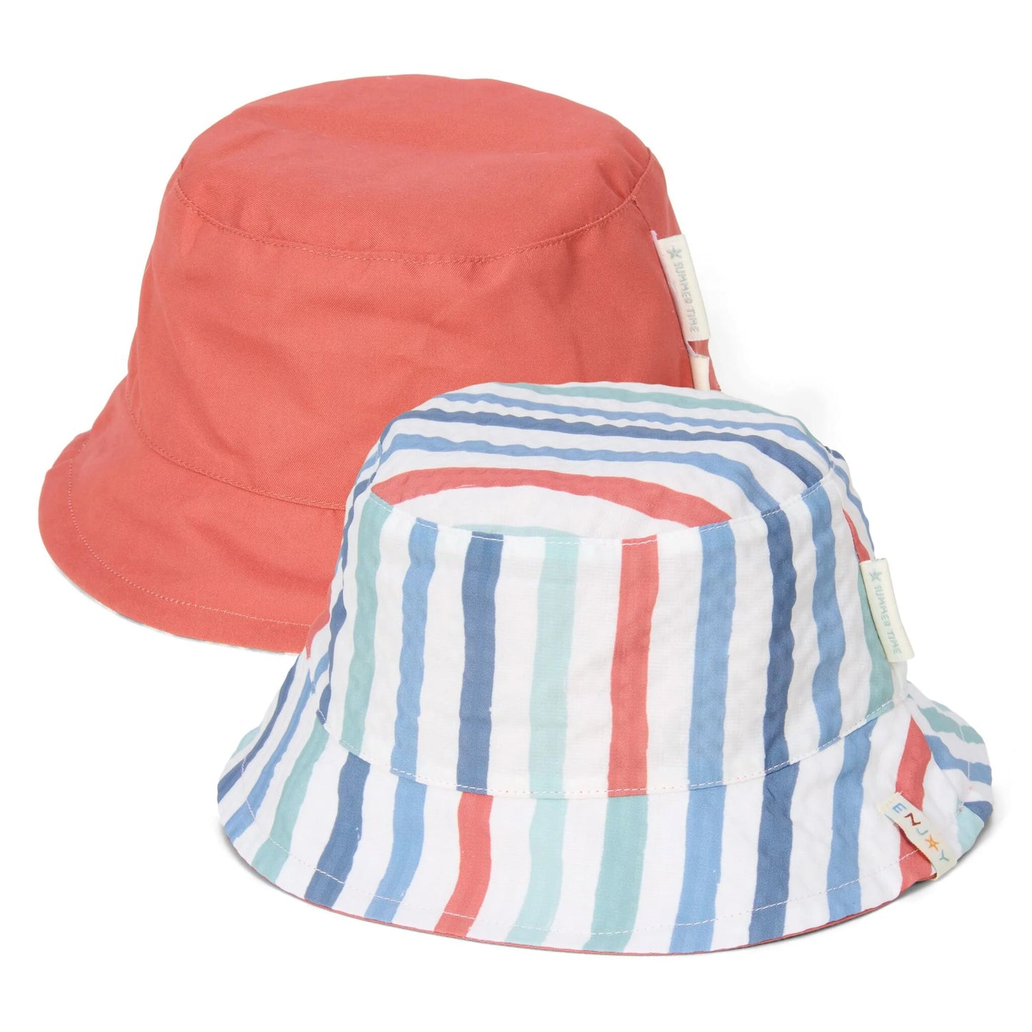 Chapéu de Praia Reversível - Stripes Multi-Colour | Little Dutch
