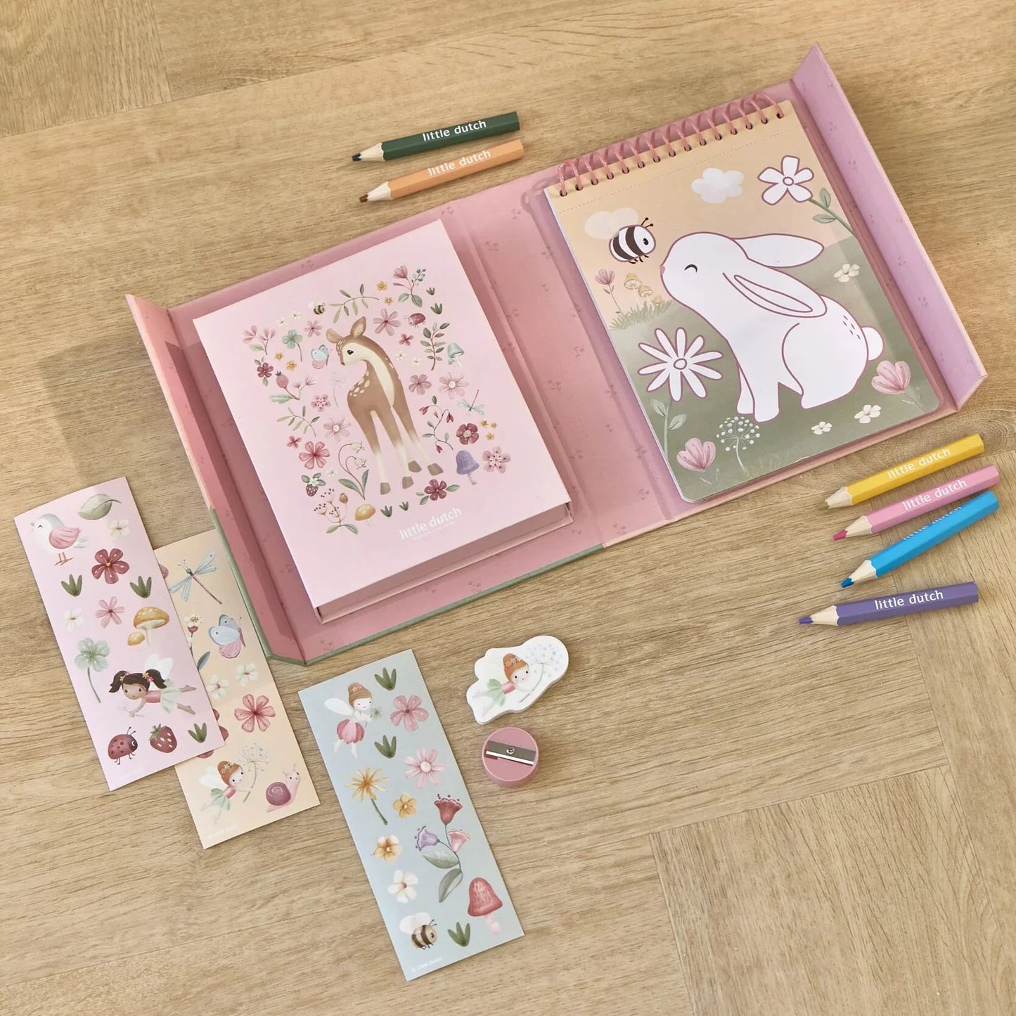 Conjunto de Colorir - Rosa Fairy Garden.