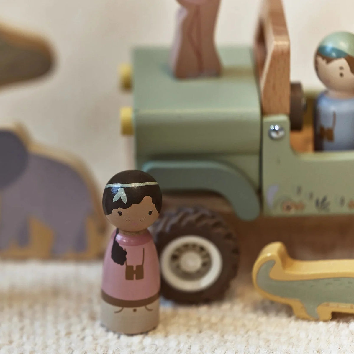 Carro Safari com Animais em Madeira - Little Dutch.