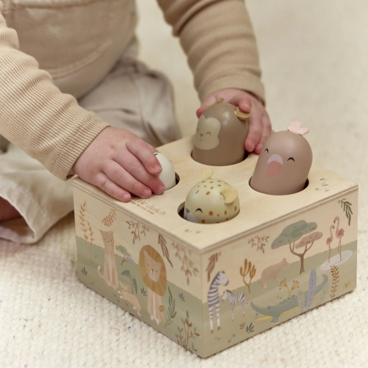 Brinquedo Pop-Up em Madeira - Safari Friends | Little Dutch.