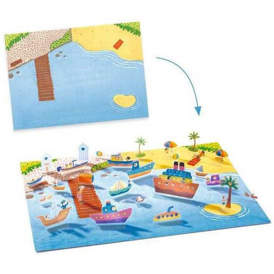 Autocolantes Lift-Up 3D - Veículos | Djeco