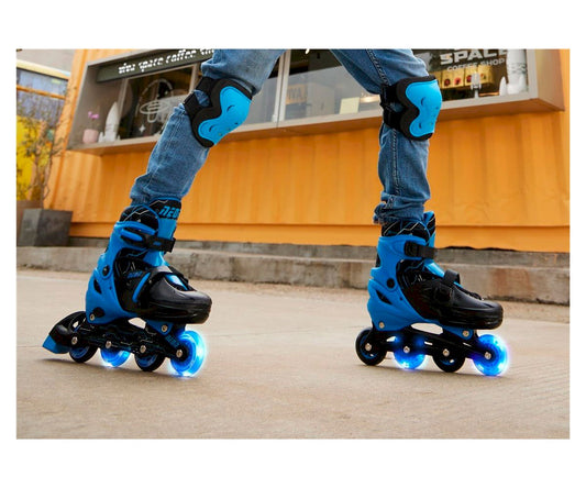 Patins Evolutivos Combo - Azul Neon - Yvolution