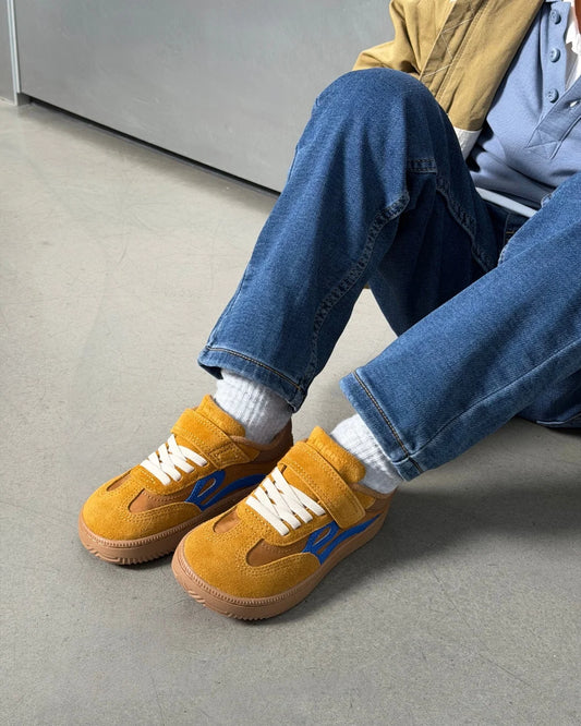 Ténis One Nylon - Camel/Electric Blue | Lejan.