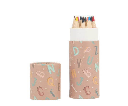 Tubo 12 lápis cor - Funny Letters