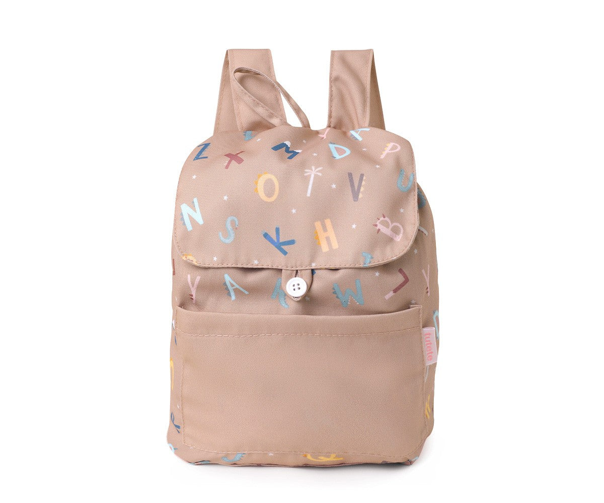 Mochila pequena tecido - Funny Letters