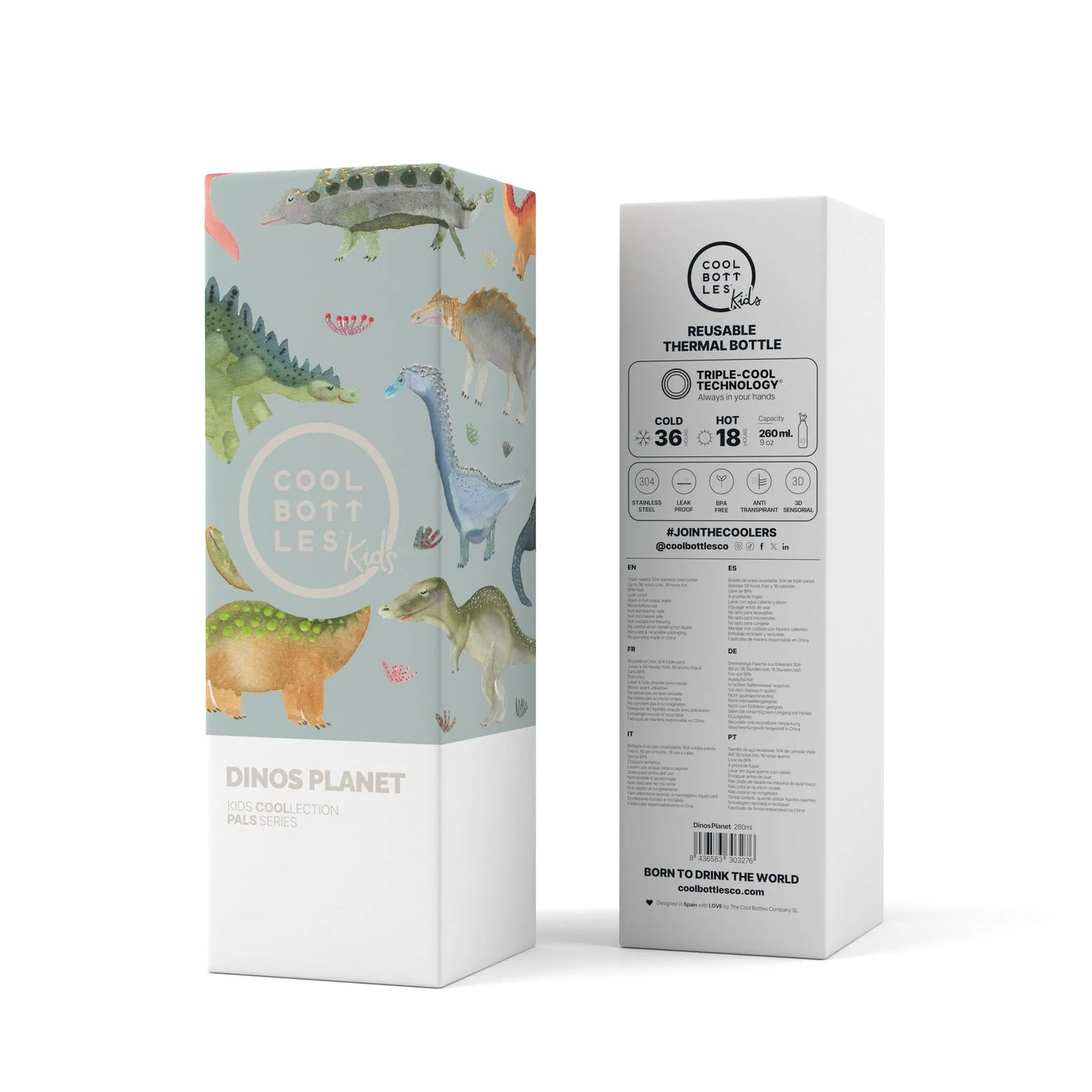 Cool Bottles - Garrafa Térmica 260ml - Dinos Planet
