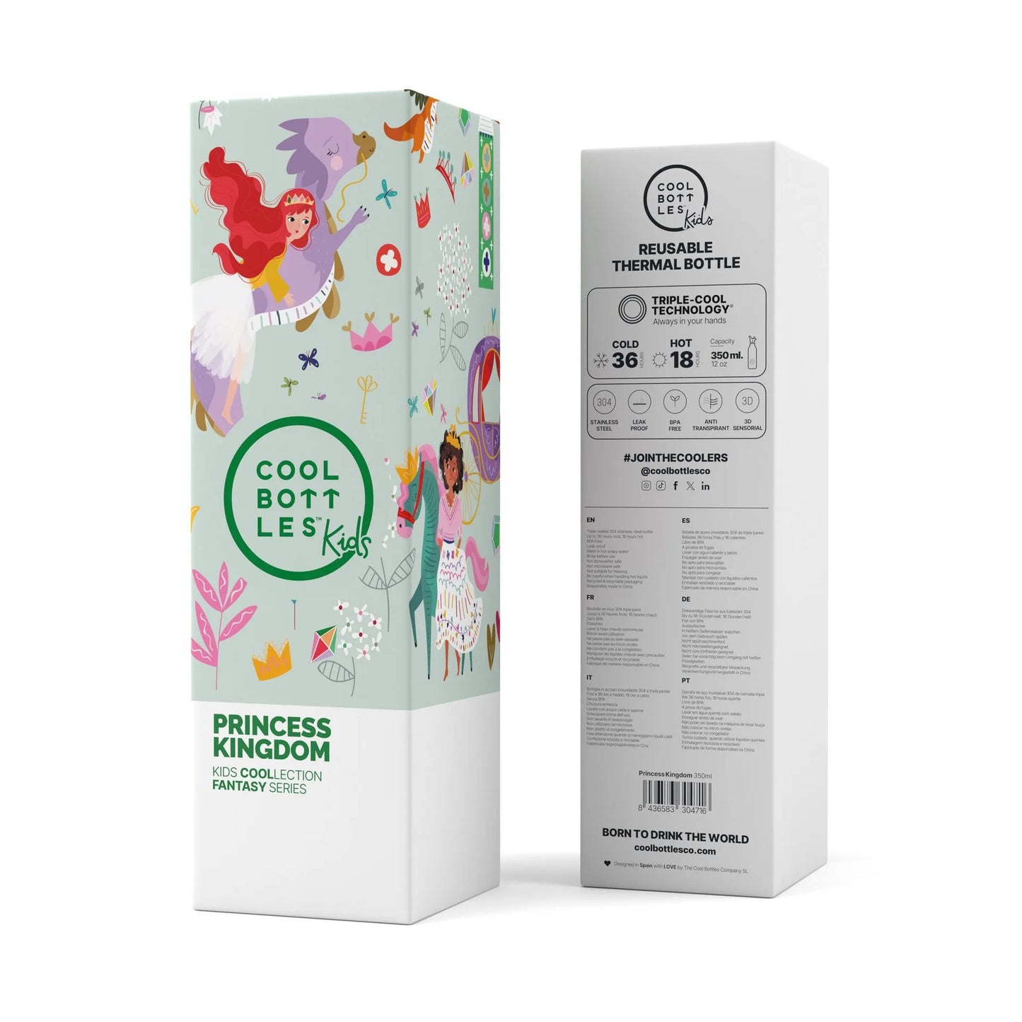 Cool Bottles - Garrafa Térmica 350ml - Princess Kingdom