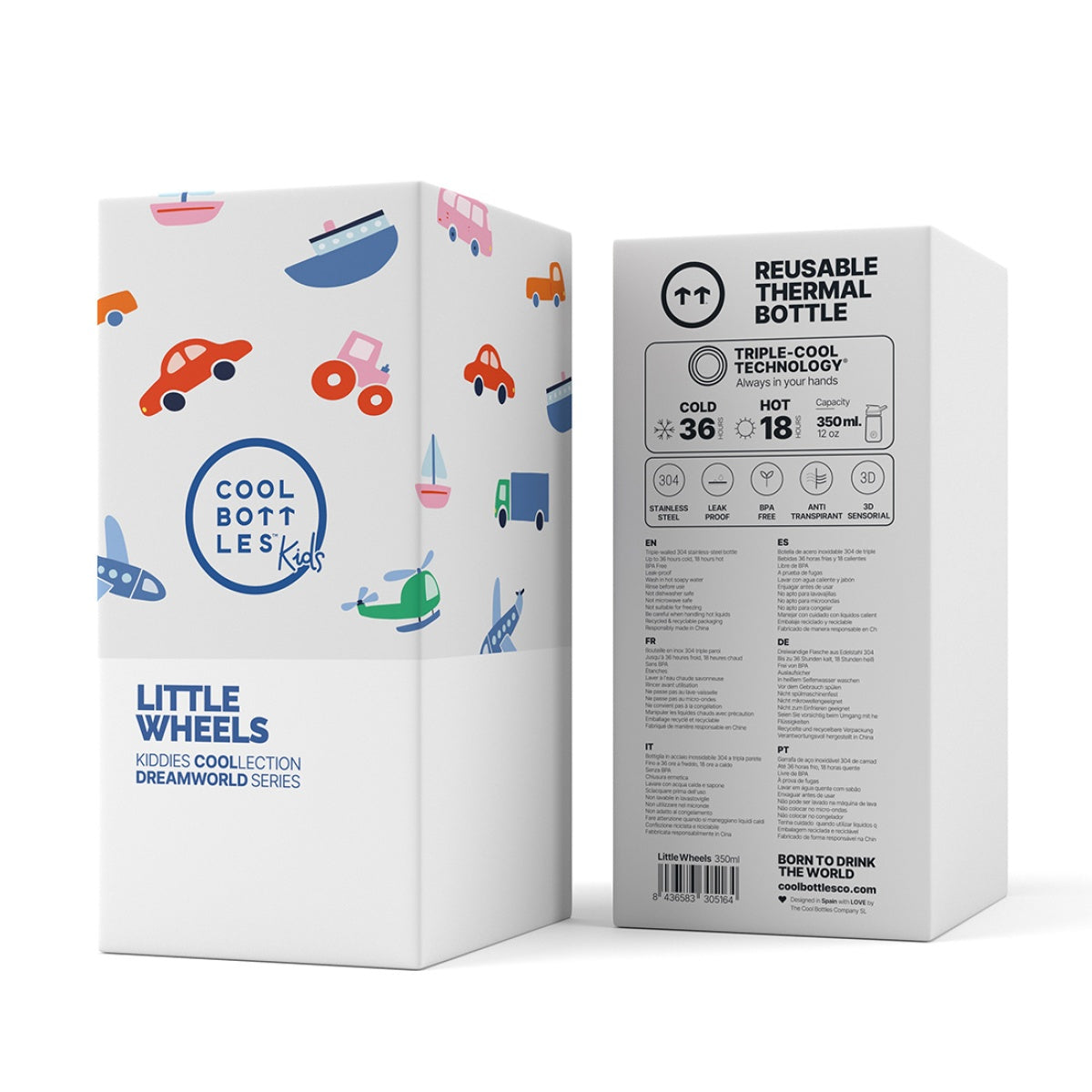 Cool Bottles - Garrafa Térmica 350ml - Little Wheels