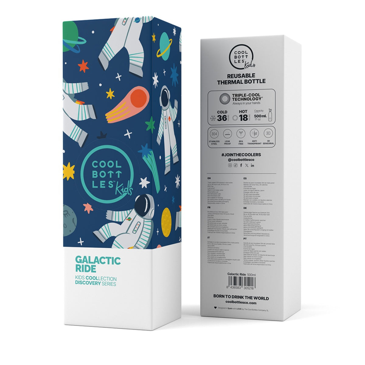 Cool Bottles - Garrafa Térmica 500ml - Galactic Ride