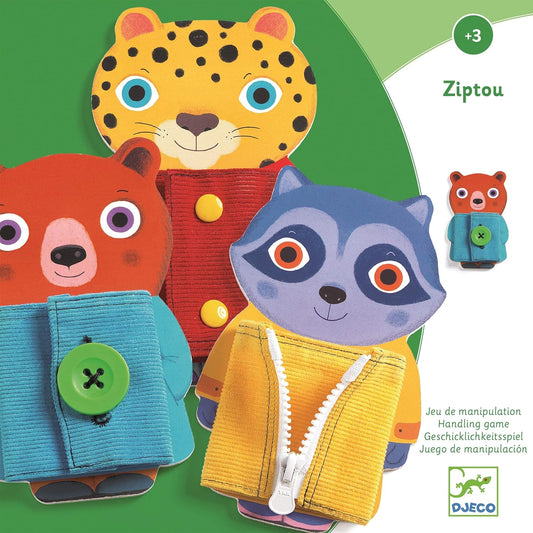 Jogo de Destreza Manual - "Ziptou" Abotoar e Fechar Roupa | Djeco