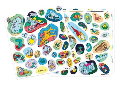 Póster Gigante e Stickers Dinossauros | Omy