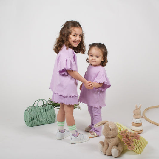 Calças Boca de Sino Arando - Lavanda