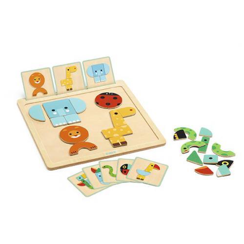 GeoBasic- Puzzle de Madeira Magnético Animais | Djeco
