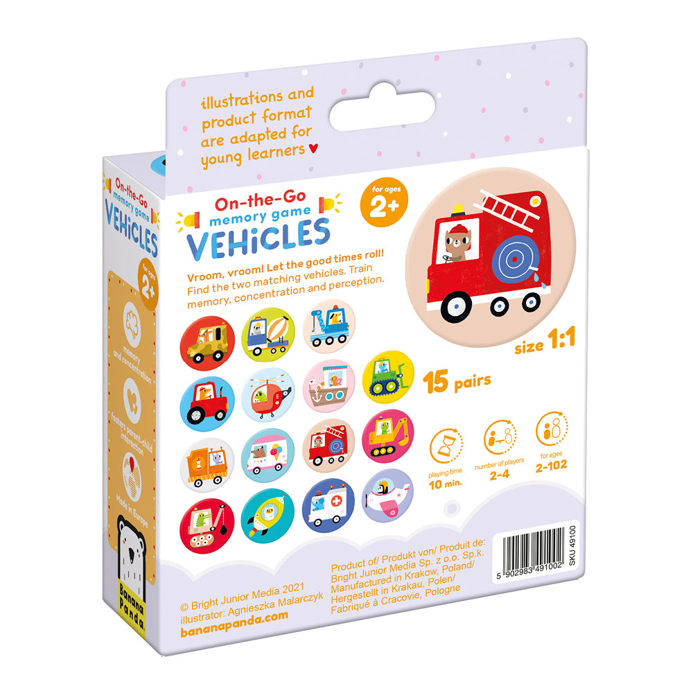 Puzzle On-the-Go Memory Game - Vehicles | Banana Panda