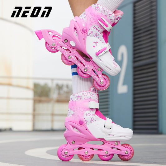 Patins Evolutivos Combo - Rosa Neon - Yvolution