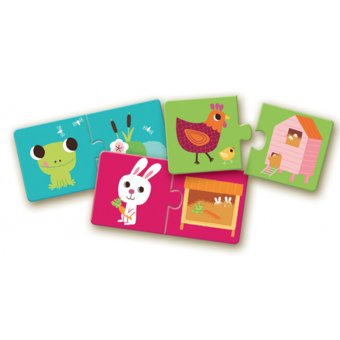 Puzzle Duo - Habitat dos Animais | Djeco