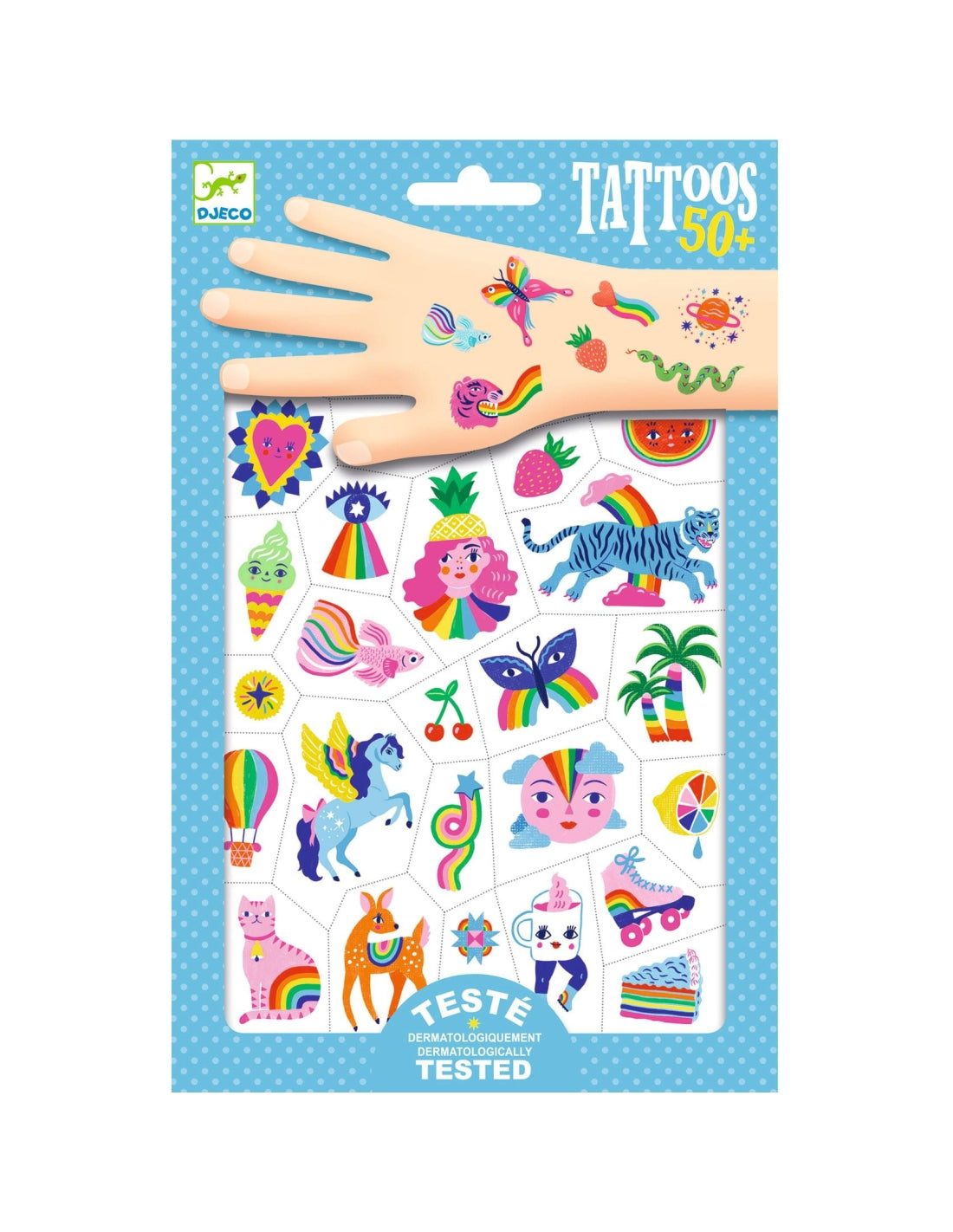 50 Tatuagens - Arco-Íris Efeito Neon | Djeco