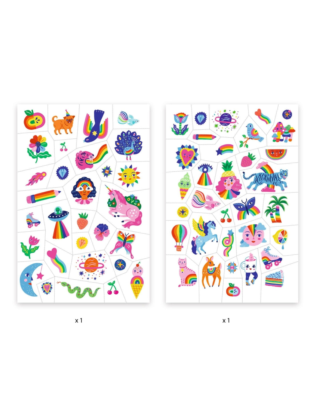 50 Tatuagens - Arco-Íris Efeito Neon | Djeco