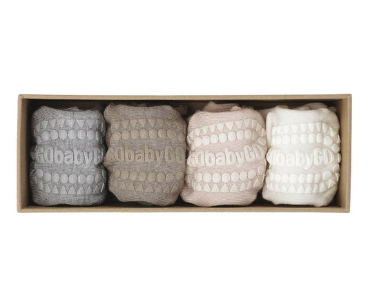 Box 4 meias sola anti-derrapante Bambu - Soft Pink.