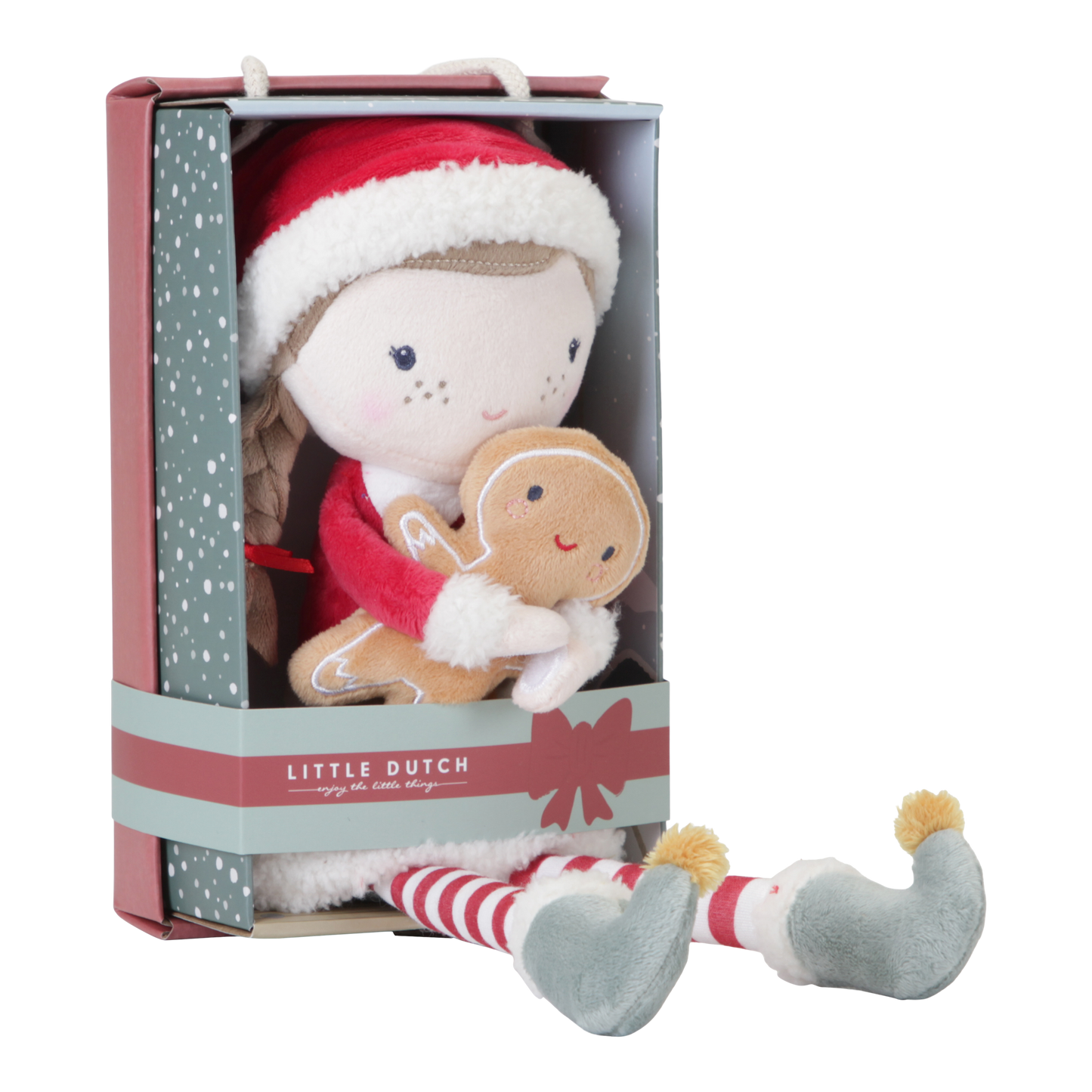 Boneca de Pano Rosa - Elfo de Natal - 35 CM.