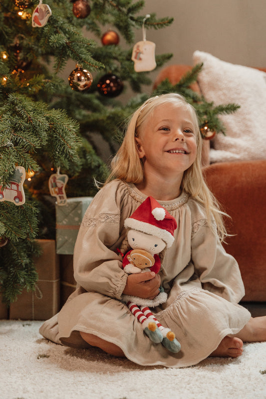 Boneca de Pano Rosa - Elfo de Natal - 35 CM.