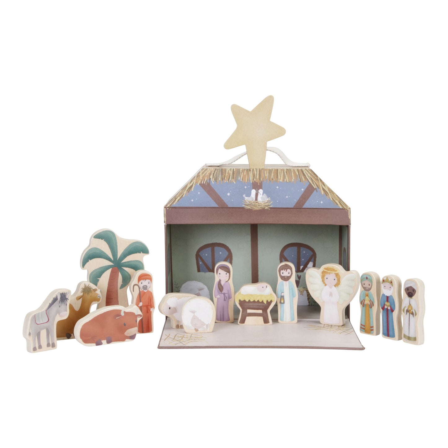 Presépio de Natal em madeira.