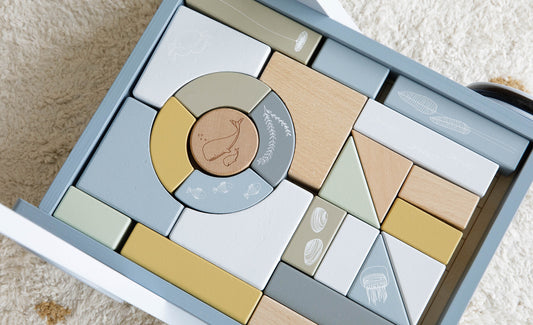 Carrinho com blocos - Ocean - Little Dutch.