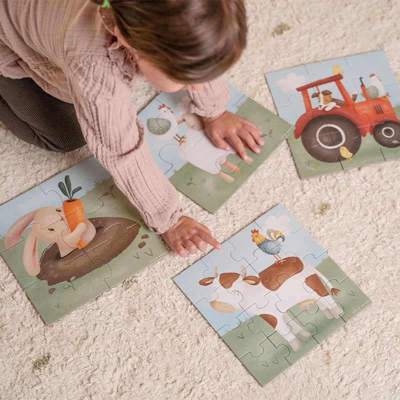 4 em 1 Puzzles Little Farm - Little Dutch