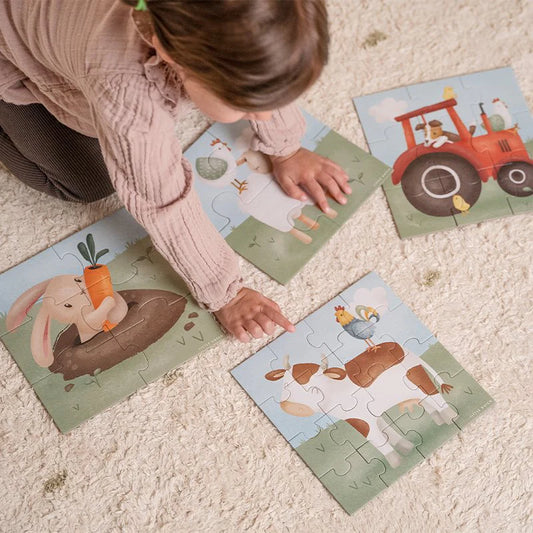 4 em 1 Puzzles Little Farm - Little Dutch