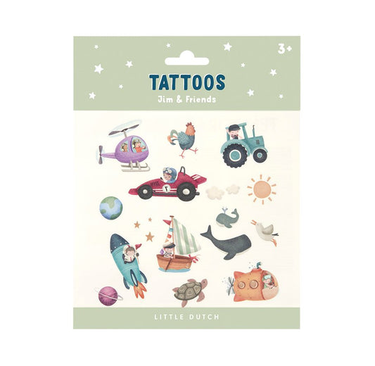 Tatuagens Temporárias - Jim & Friends | Little Dutch
