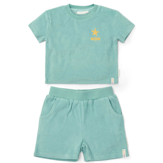 Conjunto Seashells and Stripes - Surf Blue
