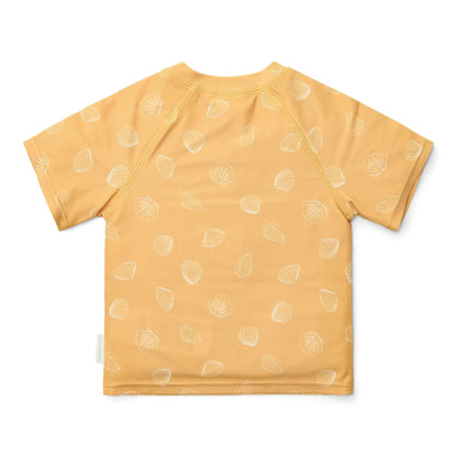 T-shirt Praia Manga Curta - Seashells Sunny Yellow | Little Dutch
