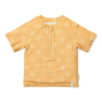 T-shirt Praia Manga Curta - Seashells Sunny Yellow | Little Dutch