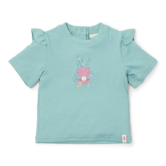 T-shirt Praia Manga Curta - Ocean Treasures Surf Blue | Little Dutch