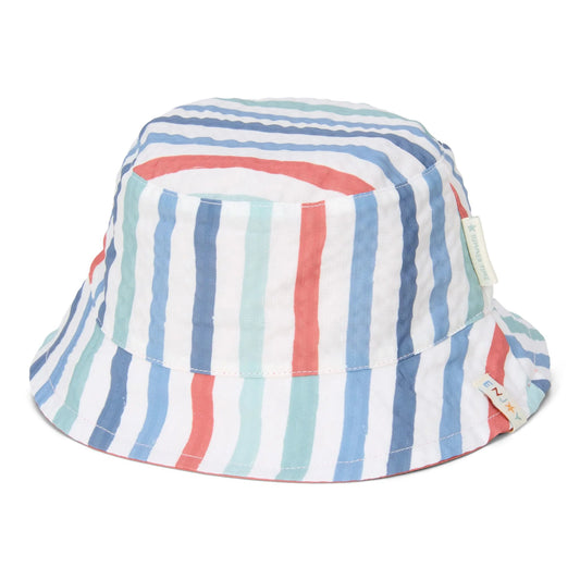 Chapéu de Praia Reversível - Stripes Multi-Colour | Little Dutch