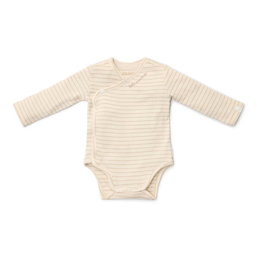Body Manga Comprida - Soft Bege Stripe | Little Dutch