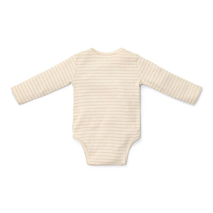 Body Manga Comprida - Soft Bege Stripe | Little Dutch