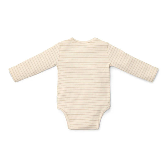 Body Manga Comprida - Soft Bege Stripe | Little Dutch