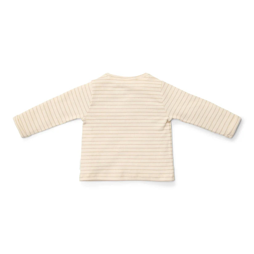 Camisola Manga Comprida - Soft Bege Stripe | Little Dutch