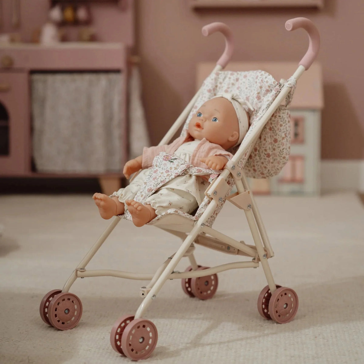 Carrinho de Bonecas Metal - Soft Flowers | Little Dutch.