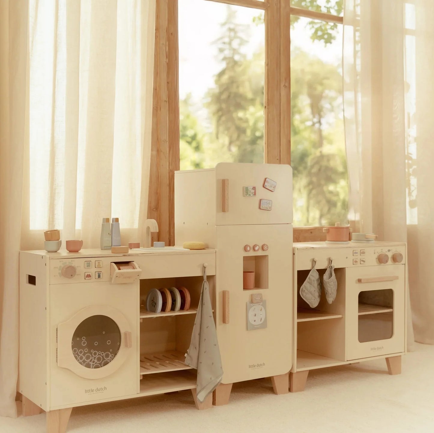 Frigorífico de madeira Creme - Little Dutch
