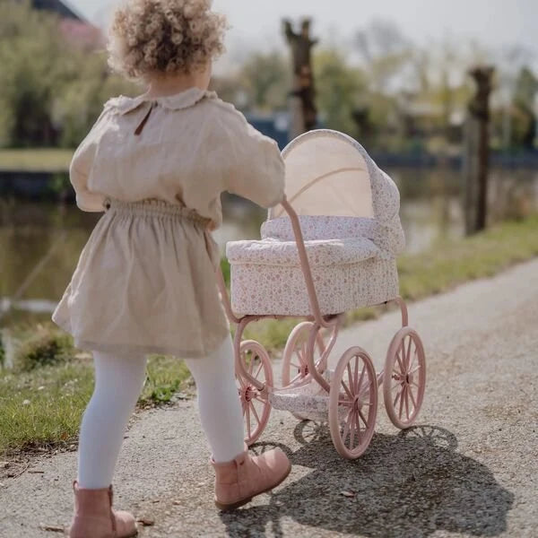 Carrinho de Bonecas Retro - Soft Flowers | Little Dutch