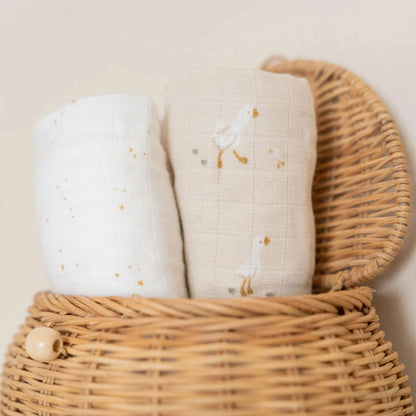 Musselina Little Goose 70x70 | Little Dutch