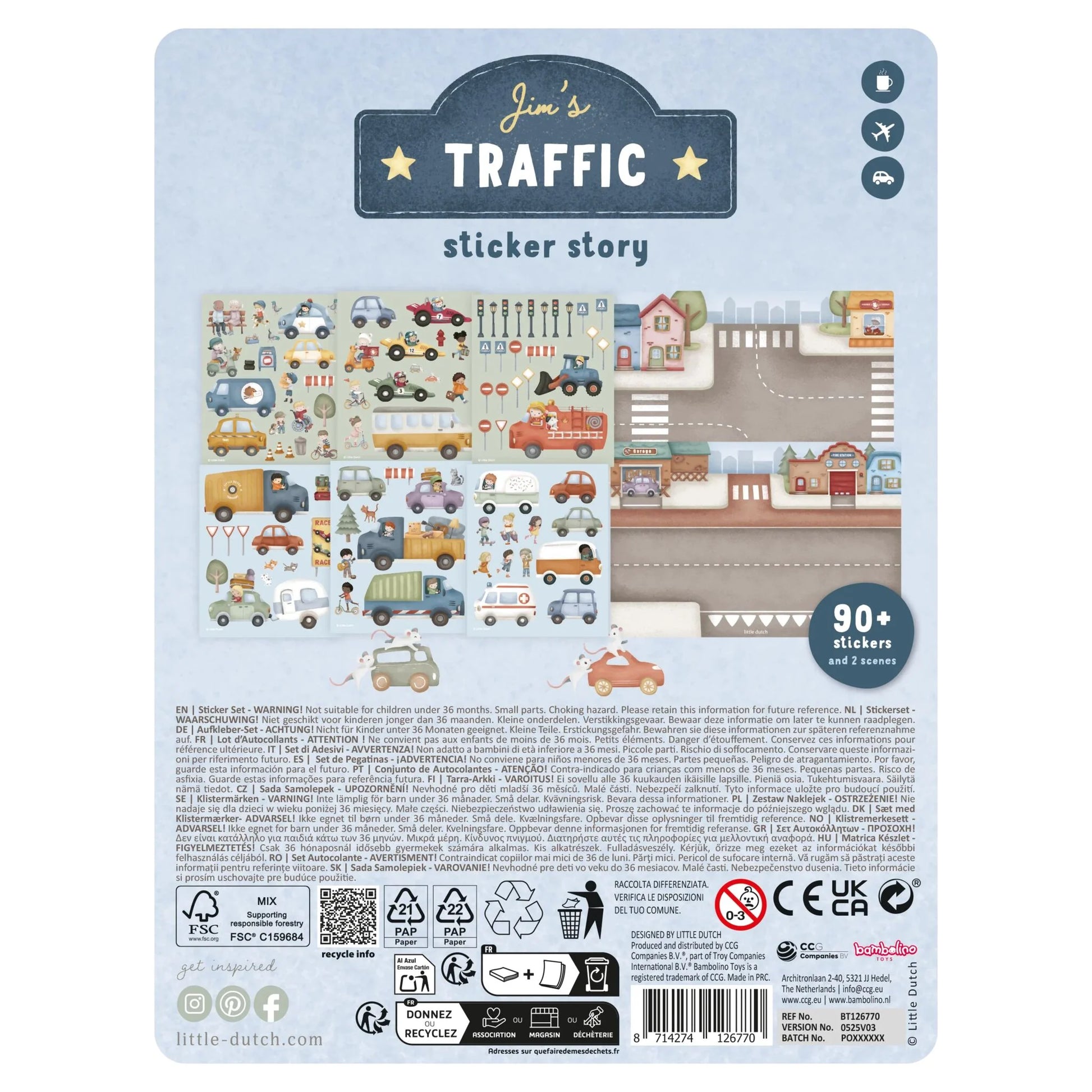 Livro de Autocolantes - Jim & Friends | Little Dutch.