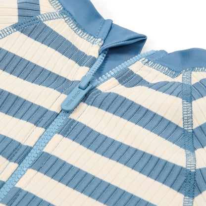 Fato de Banho Manga Curta - Ocean Blue Stripes | Little Dutch