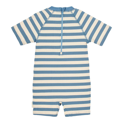 Fato de Banho Manga Curta - Ocean Blue Stripes | Little Dutch